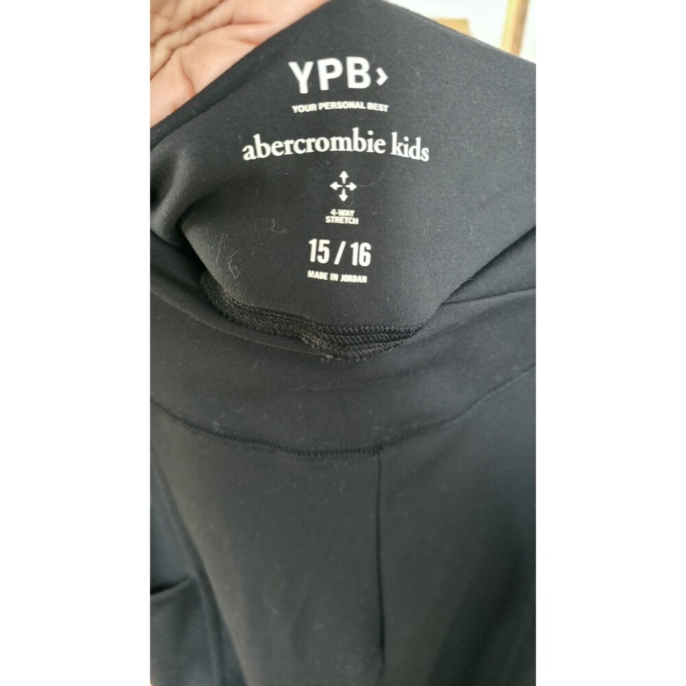 Abercrombie Kids YPB Black Solid Ankle Stretch Leggings Teens Size 15/16
